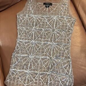 ARDEN B. Sheer Highly Detailed Sequin Luxury Top Size XS Stunning!